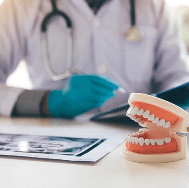 a closeup of dentures in Jacksonville, FL