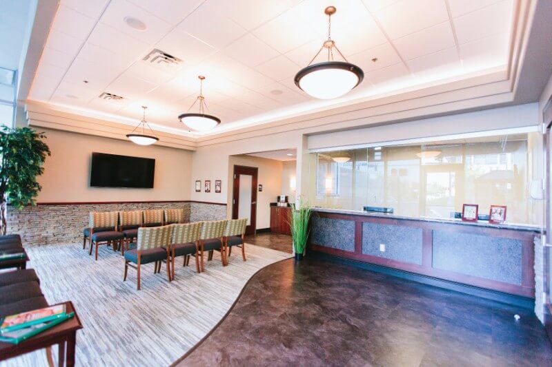 Dental office reception area