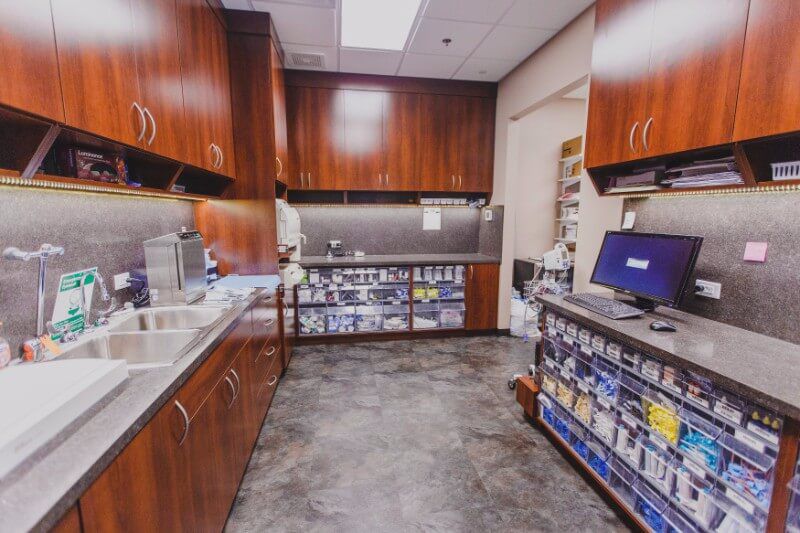 Dental lab and storage area