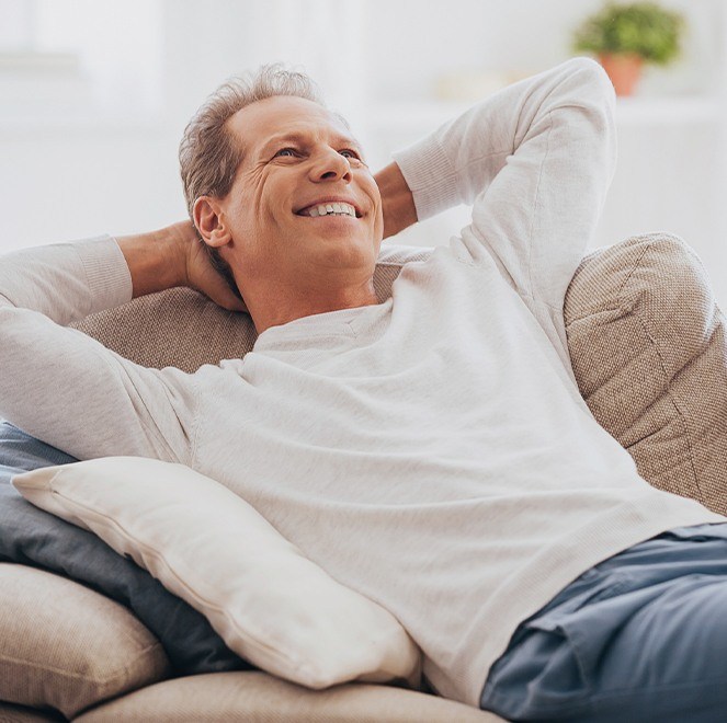 Relaxed man after oral conscious dental sedation