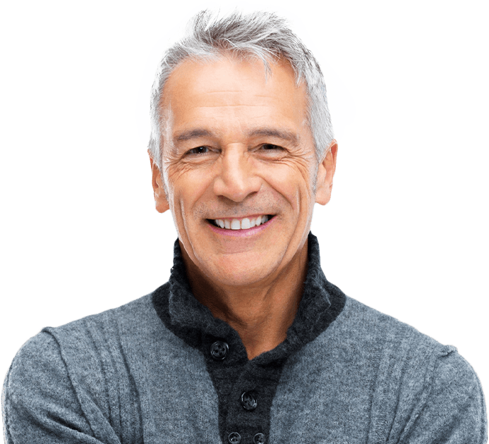 Older man sharing healthy smile thanks to advanced dental services and technology