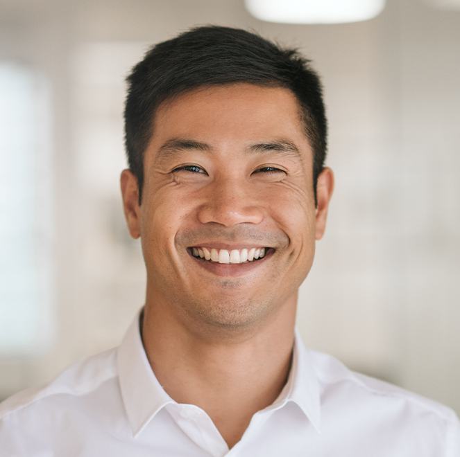 Man smiling after Botox treatment