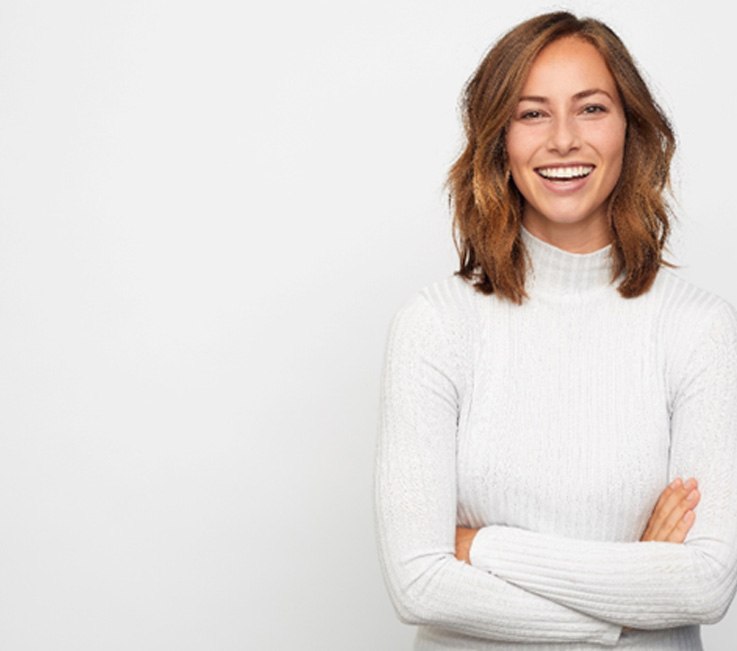 Woman with a white smile